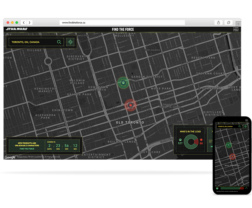 Star Wars Find the Force interactive map