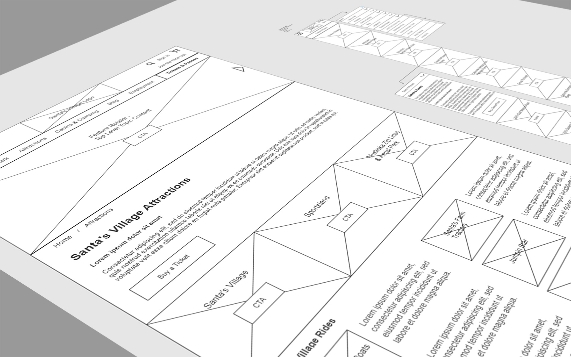 Santa's Village wireframe